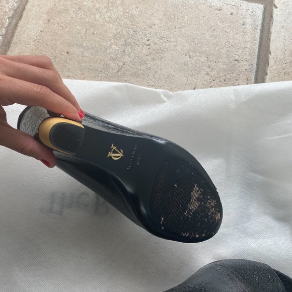 Signature by Vince Camuto Peep-Toe Leather Mules - Picture 2 of 9